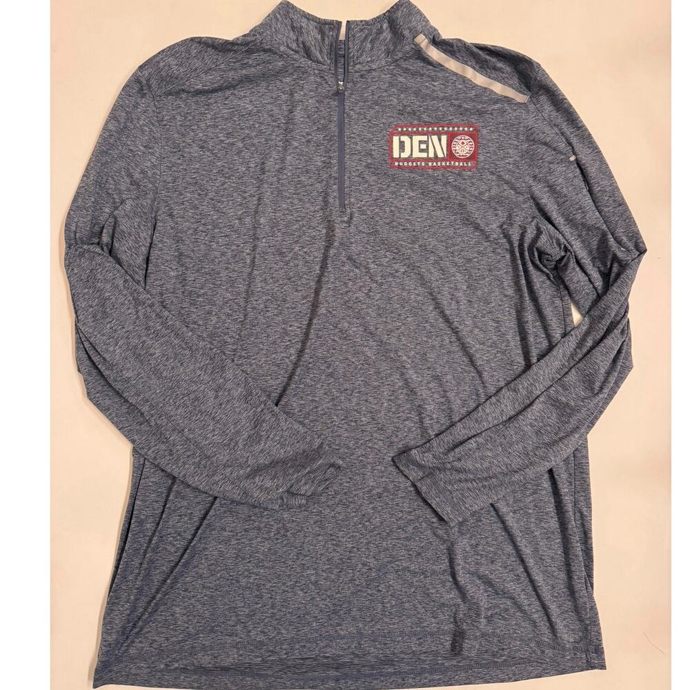 Fanatics Men's Denver Nuggets NBA 1/4 Zip Pullover Sz 2XT Tall Gray-Blue LS